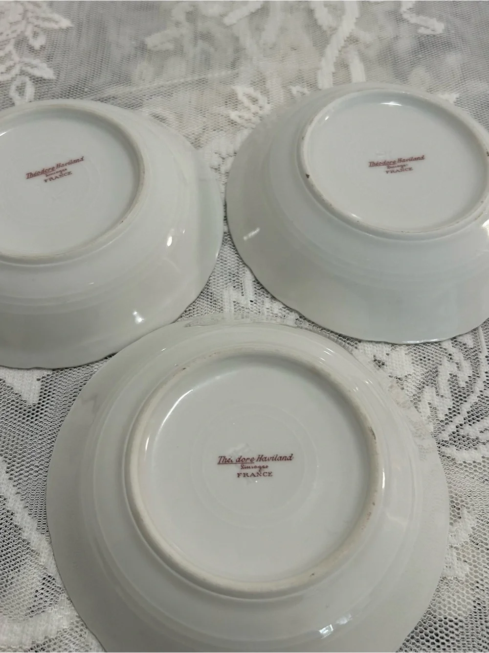 Set of 3 Vintage Haviland Limoges Schleiger 144 Berry Bowls
